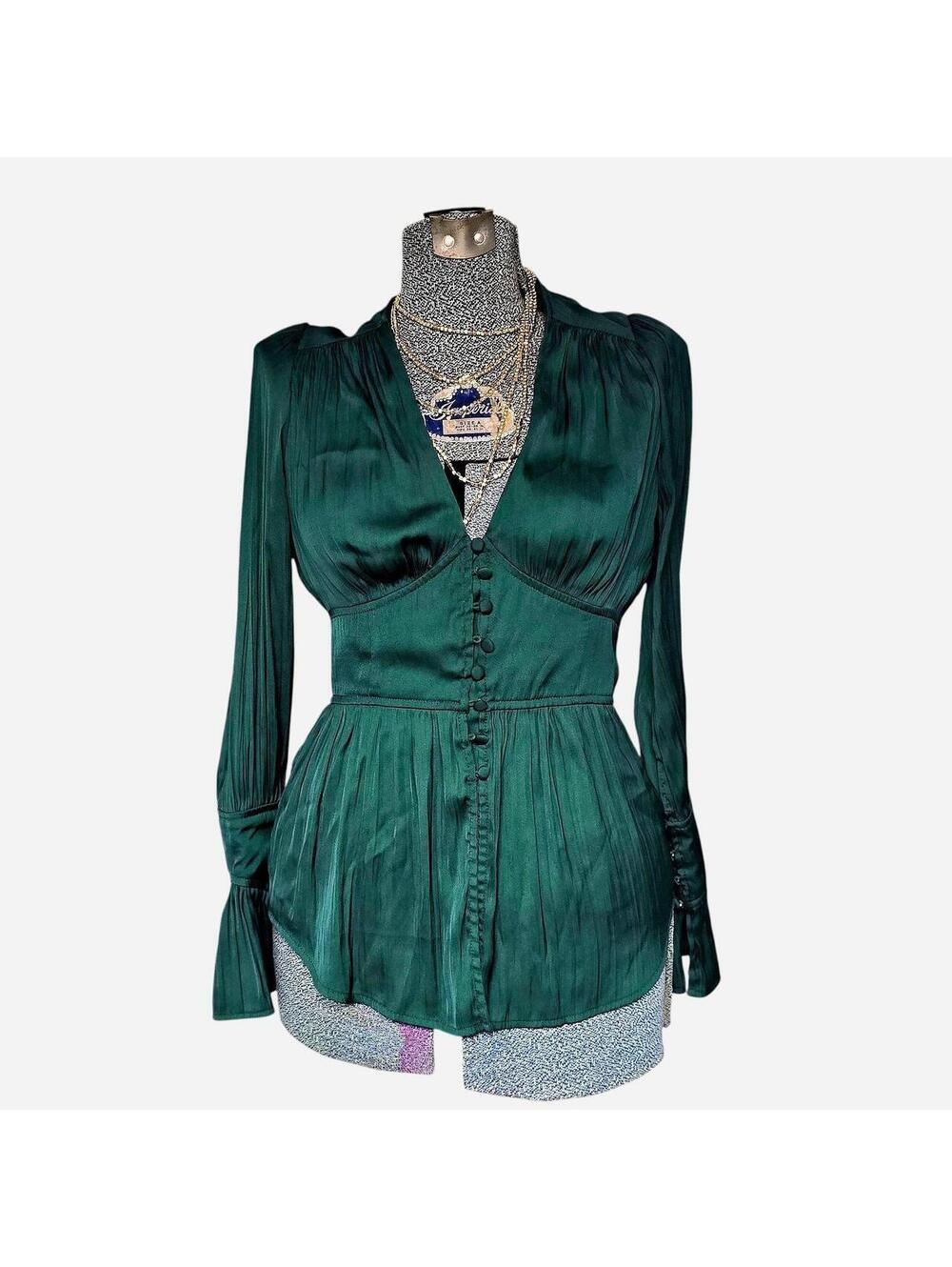 Anthropologie Women's Green Blous